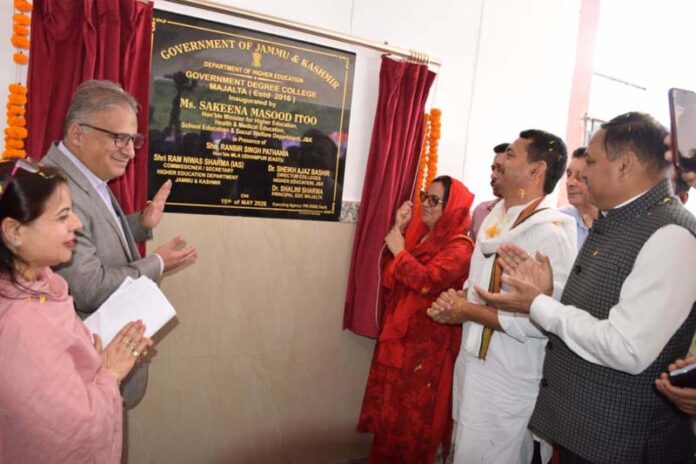 Minister Sakeena Itoo inaugurating newly constructed building of GDC Majalta on Friday.