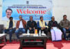 Union Minister George Kurian and other dignitaries during a programme organized by SIDCO and NMDFC at Kargil on Saturday.