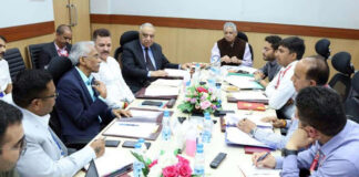 Dr KK Talwar chairing 72nd GB meeting of SMVDNSH in Katra on Thursday.