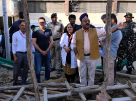 Deputy Chief Minister inspecting ongoing infrastructure works at GMC Srinagar on Wednesday.
