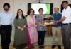Dignitaries during an event organised by SMVDU's School of Business near Katra.