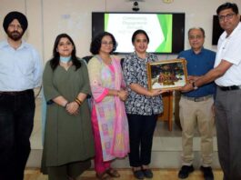 Dignitaries during an event organised by SMVDU's School of Business near Katra.