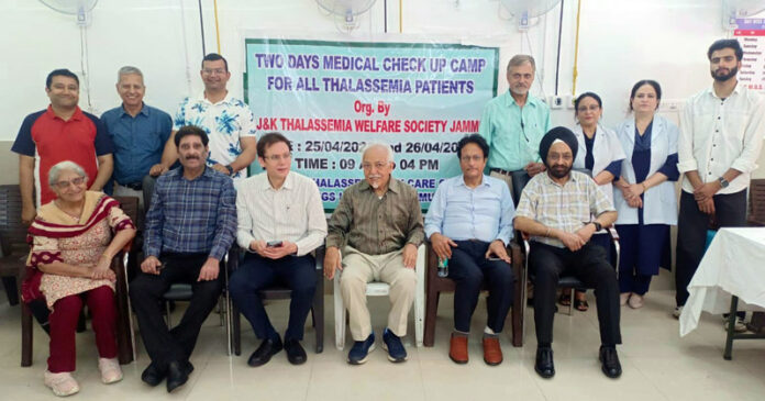 Dignitaries during a medical camp at SMGS Hospital in Jammu on Thursday.