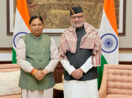 J&K BJP president and MP (RS) Sat Sharma during a meeting with Vice President of India, C P Radhakrishnan at New Delhi.