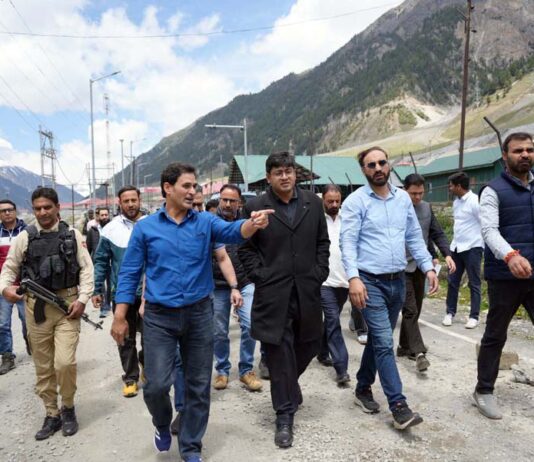DC Ganderbal during visit to Baltal Base Camp on Friday.