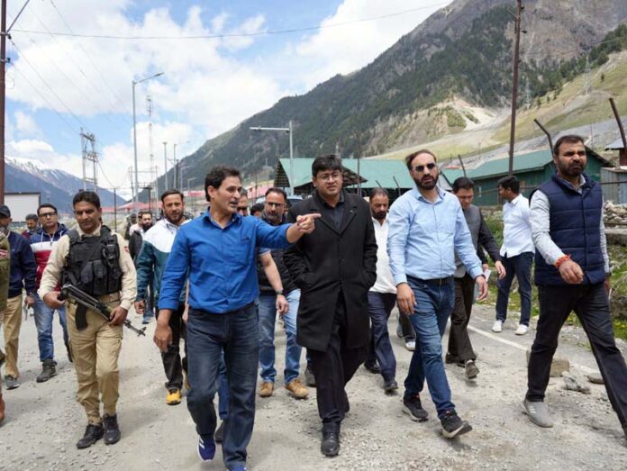 DC Ganderbal during visit to Baltal Base Camp on Friday.