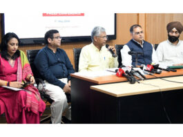 Director IIM Jammu addressing press conference on Thursday.