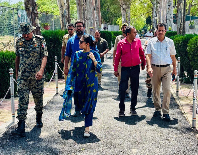 Secretary Transport during visit to Suchetgarh on Monday.
