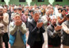 Muslims offering Eid-ul-Adha prayers at Hawza-e-Ilmiyah Isna Asharia, Kargil. -Excelsior/Basharat Ladakhi