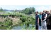 CM inspecting flood breach site at Shalina on Friday.