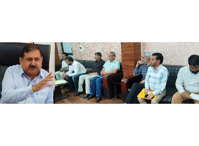 DC Poonch chairing a meeting on Sunday.