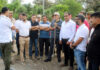 MLA Sham Lal Sharma, Commissioner JMC, Dr. Devansh Yadav and others during a JMC drive to clean and maintain the pond in Gurah Brahmana, Bantalab.