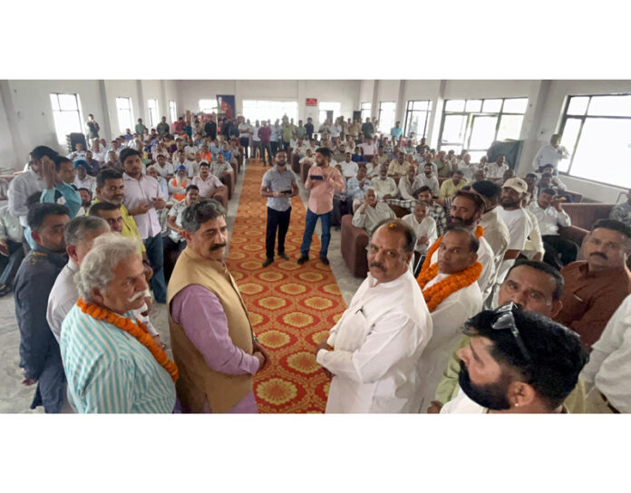 MP Lok Sabha , Jugal Kishore Sharma during a Public Darbar in Chamb constituency.