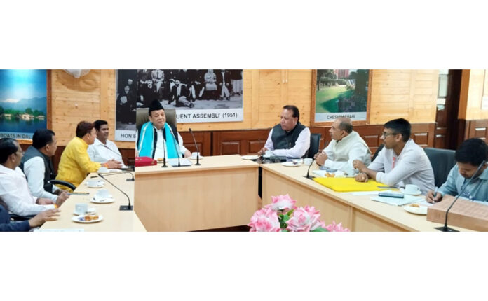 MP Assembly panel members meeting JKLA Speaker on Thursday.