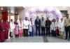 Officials of Himalaya Wellness and faculty members of AIIMS Jammu posing together during donation of feeding pods in the Institute.
