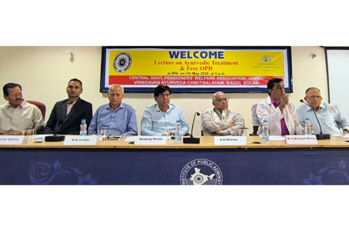 Dr V M Menon and CGPWA members during a lecture on Ayurvedic therapies at Jammu. Dr V M Menon and CGPWA members during a lecture on Ayurvedic therapies at Jammu.