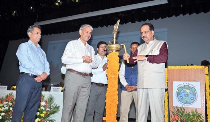 Vice-Chancellor of SKUAST-Jammu lighting ceremonial lamp during inaugural of 3-day AGM of AICRP (Seeds). Vice-Chancellor of SKUAST-Jammu lighting ceremonial lamp during inaugural of 3-day AGM of AICRP (Seeds).