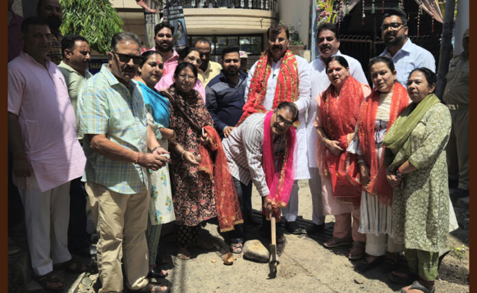 MLA Jammu West, Arvind Gupta kick starting development works in Ward No 26 on Friday. MLA Jammu West, Arvind Gupta kick starting development works in Ward No 26 on Friday.