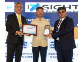 Dr Samar Dev Singh Charak receiving special appreciation award at Jio World Convention Centre, Mumbai.