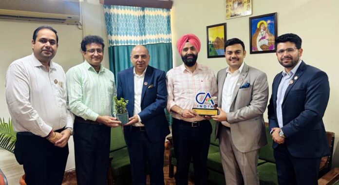 Members of ICAI felicitating Dr Parveen Singh, Director, JKBOSE in Jammu.