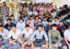 Students of Lakshya Defence Academy Jammu posing for a group photograph at Jammu.
