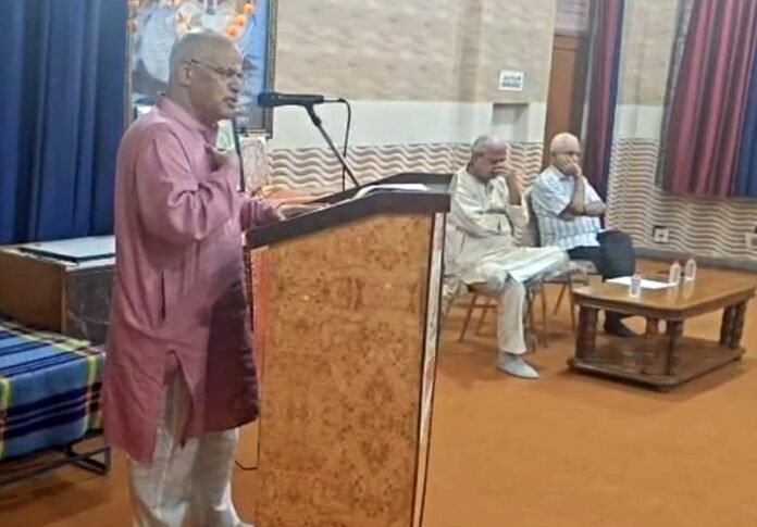 BJP general secretary, (Org), Ashok Koul addressing a get together of Kashmiri Pandits at Jammu.