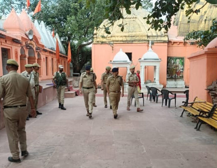 SSP Samba, Anuj Kumar during visit to Purmandal on Sunday.