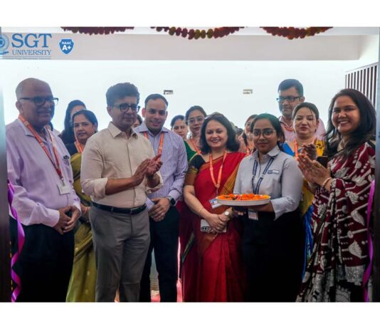 Prof (Dr) Hemant Verma, Vice Chancellor, SGT University inaugurating a job fair on Sunday.