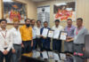 Officials of PNB and SMVDSB signing a MoU in Jammu on Saturday.
