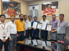 Officials of PNB and SMVDSB signing a MoU in Jammu on Saturday.