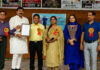 MLA Arvind Gupta posing along with others during a function in Jammu.