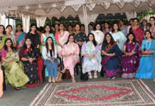 Members of AWWA and FICCI FLO JKL posing together during an event at Northern Command, Udhampur.