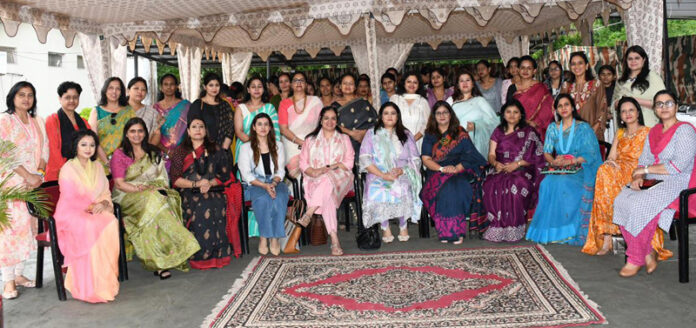 Members of AWWA and FICCI FLO JKL posing together during an event at Northern Command, Udhampur.