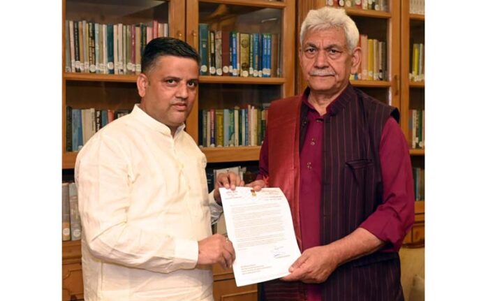 MLA Marh meeting with LG Manoj Sinha on Sunday.