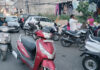 Wrongly parked vehicles in Janipur area on Saturday.