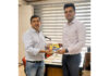 President of J&K Petroleum Dealers Association, Rahul Gupta meeting Mayur Mehta, Territory Manager BPCL on Thursday.