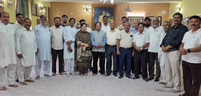 NC functionaries during a meeting in Jammu.