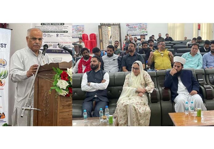 BJP general secretary Ashok Koul speaking during a prog at Ganderbal.