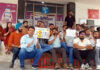Non gazetted employees of GMC Kathua protesting in support of their demands on Tuesday. -Excelsior/Nishant