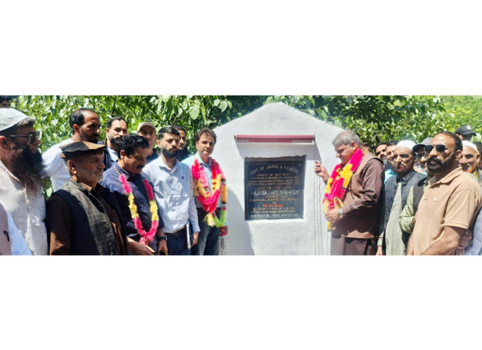 MLA Sajjad Shaheen laying foundation stone of a developmental project in Khari area of Banihal. MLA Sajjad Shaheen laying foundation stone of a developmental project in Khari area of Banihal.
