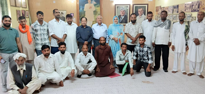 Senior NC leader, Rattan Lal Gupta and others during meeting in Jammu on Tuesday. Senior NC leader, Rattan Lal Gupta and others during meeting in Jammu on Tuesday.