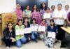 Students displaying the certificates on completion of Internship Programme.