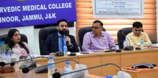 Dr Varun Suthra addressing during a function on Thursday.