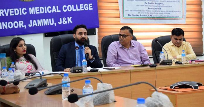 Dr Varun Suthra addressing during a function on Thursday.