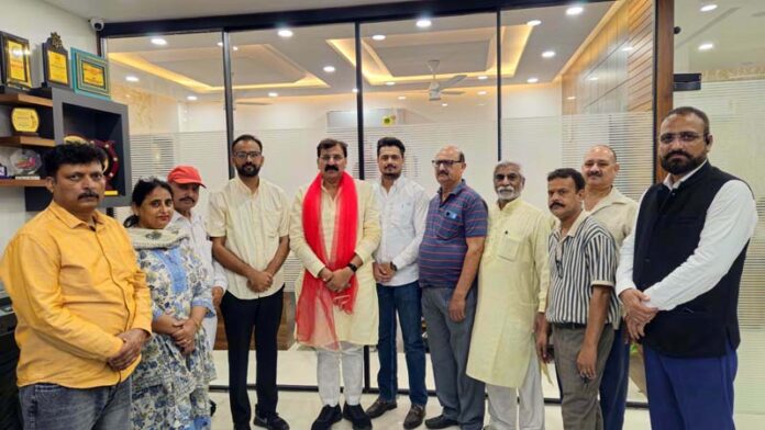 MLA Jammu West during a meeting with residents of Krishna Nagar on Thursday.