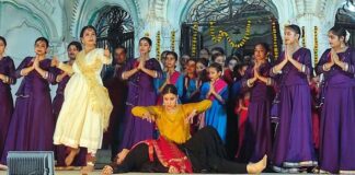 Artists performing during an event held at Dewan Mandir in Jammu.