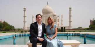 US Secretary Of State Marco Rubio Visits Taj Mahal With Wife