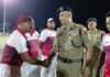 Dignitary interacting with players before the start of match.