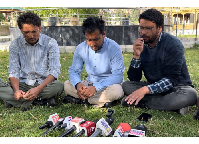 Dr Mohd Towha, president of LRSF addressing media persons in Leh. -Excelsior/Basharat Ladakhi Dr Mohd Towha, president of LRSF addressing media persons in Leh. -Excelsior/Basharat Ladakhi