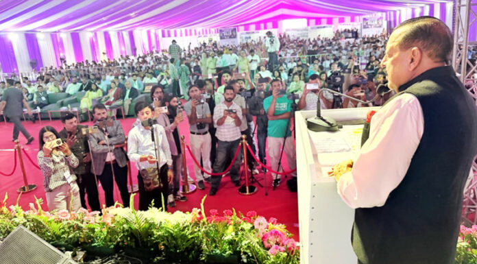 Union Minister Dr Jitendra Singh addressing a gathering at Bhaderwah. —Excelsior/Tilak Raj Union Minister Dr Jitendra Singh addressing a gathering at Bhaderwah. —Excelsior/Tilak Raj
